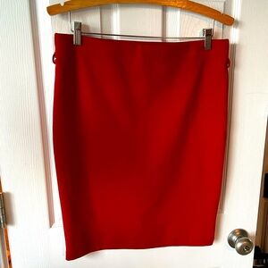 Xhilaration Women’s Red Pencil Skirt with Belt Loop Size Large